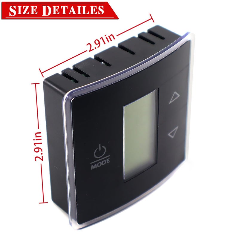 3316250.712 RV منطقة واحدة الجدار ترموستات لاستبدال Dometic لمكيفات RV/التخييم الأزرق الخلفية شاشة الكريستال السائل الأسود 3-سلك - Image 2